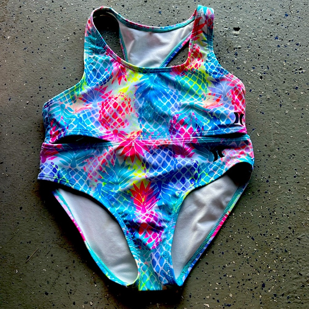 Teal pineapple cover up and two piece swim wear